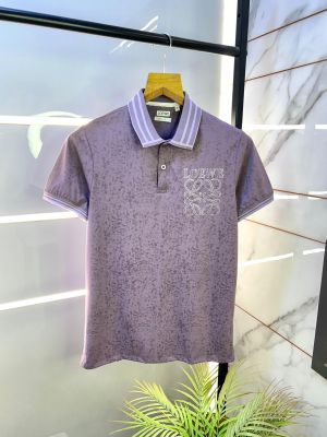 Loewe Logo Purple Premium Collar Neck Polo T-shirt F2802-PU
