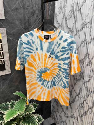 .Air.Jordan.Flight.Imported.Tie.&.Dye.All.Over.Spray.Multicoloured.Printed.Very.Premium.Drop.Shoulder.Round.Neck.Tshirt.