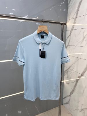 Hacket t Sky Blue Premium Polo T shirt With 240 gsm interlock cotton lycra fabric and Sleeves Design with Logo Printed 2530