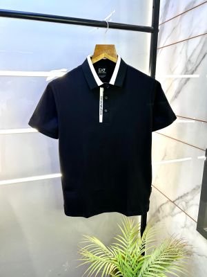 Emporio Arman_i Black Polo Premium Collar Neck T-shirt F2849-BL