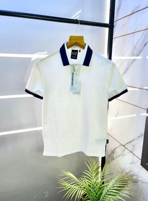 Emporio Arman_i White Polo Premium Collar Neck T-shirt F2849-WH