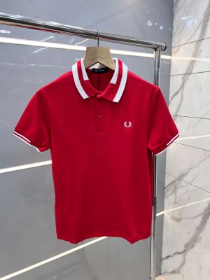 Fred Perr y Red Premium Polo T shirt With 240 gsm Pique fabric with Collar Design and Embroidered Logo 2739