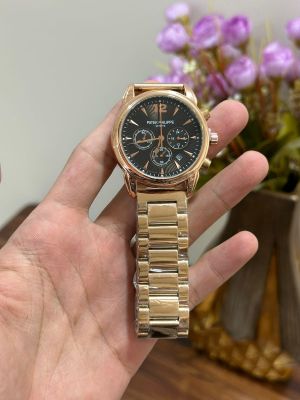 Patek_Philippe Rose & Black Dial Chronograph Working