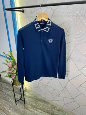 Versac_e Blue 02 Polo Full Sleeves Premium Tshirt 478