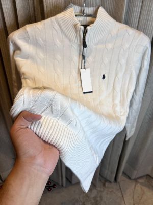 RALPH LAURE_N CREME POLO KNITTED PULLOVER 