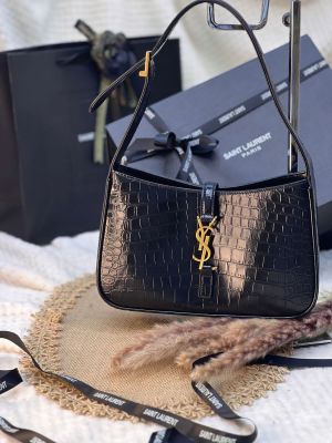 YSL_ BLACK PREMIUM LEATHER HAND BAG WITH OG BOX