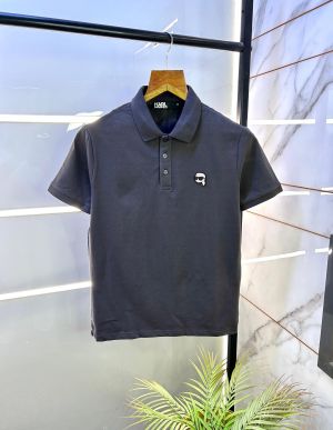 Karl Lagerfeld Grey Polo Premium Collar Neck T-shirt F2779-GY