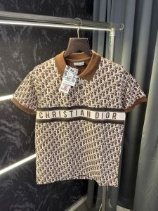 Christian Dio r Monogram Imported Polo Tshirt (Brown)