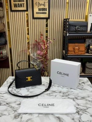 Celine Triomphe Classic Bag With Box And Dust Bag (Black)