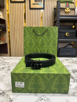 GUCCI_GG_LOGO_BLACK_BUCKLE_BLACK_BELT_WITH_BOX_DUST_BAG_INCLUDING_CARRY_BAG_(2-3)