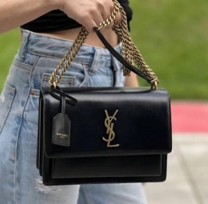 YSL Saint Laurent Sunset Premium Shoulder Bag With OG Magnetic Box & Dust Bag