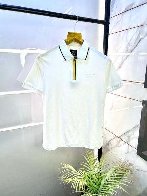 Hugo_Boss White Premium Collar Neck Polo T-shirt F2703-WH