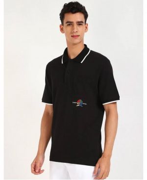 Tommy Hilfige r Premium Polo Embroidery Logo With pocket Style Black 2191