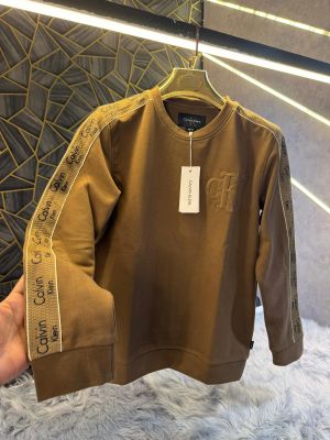Calvin_Klein_Brown_Embossed_Logo_Sleeve_Patch_Look_Imported_Sweatshirt_(1891)
