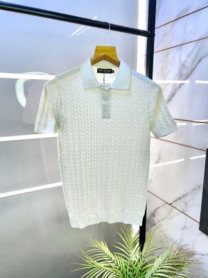 Zar a Knitted White Imported Super Premium Collar T-shirt F2829-WH