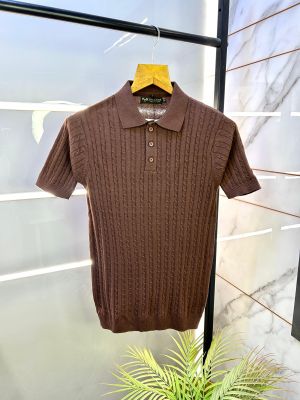 Zar a Knitted Brown Imported Super Premium Collar T-shirt F2829-BR