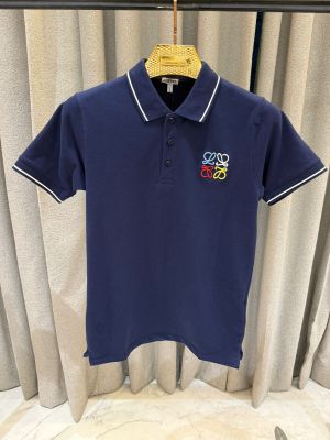 Loewe Chest Logo Polo T-shirt Navy Blue 