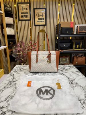 Michael_Kors Sullivan Logo Tote Bag With Dust Bag (Beige Brown)