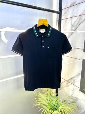 Gucc i Navy Imported Polo Neck Premium Collar T-shirt F2660-N1