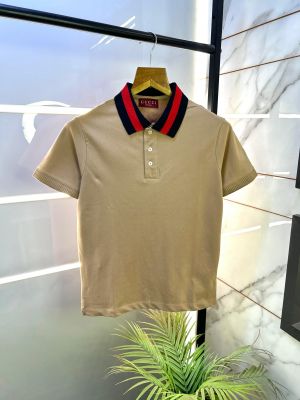 Gucc i Brown Imported Polo Neck Premium Collar T-shirt F2660-BR2