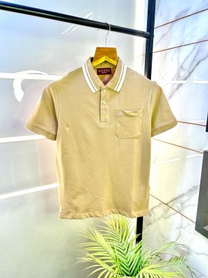 Gucc i Brown Imported Polo Neck Premium Collar T-shirt F2660-BR1