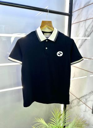 Gucc i Black Imported Polo Neck Premium Collar T-shirt F2777-B1