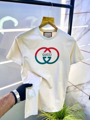 Gucc i Beige Premium Round Neck Printed T-shirt F2666-BE1