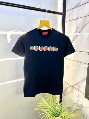 Gucc i Navy Premium Round Neck Printed T-shirt F2666-N2