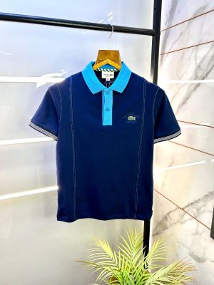 Lacost e Navy Polo Premium Collar Neck T-shirt F3051-NY