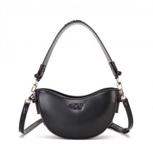 _Guess_half_moon_top_zipper_shoulder bag with og box(222-black)