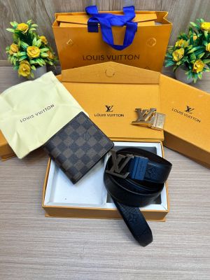 LOUIS_VUITTON_2 Buckle Belt & wallet Combo C427