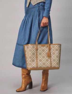 Tory_Burch_Jacquard_Large_Brown_Tote_With_DustCover