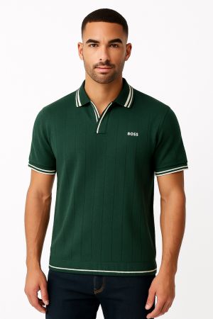 HUGOBOSS KNITTED POLO TSHIRT OLIVE