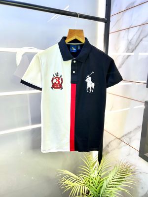 Ralph_Lauren Polo Black Premium Collar Neck T-shirt F2830-BL