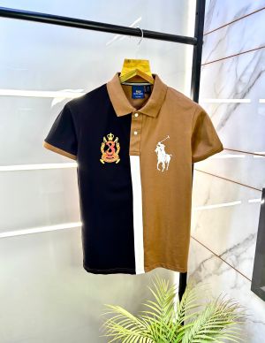Ralph_Lauren Polo Brown Premium Collar Neck T-shirt F2830-BR