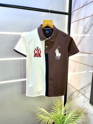Ralph_Lauren Polo Dark Brown Premium Collar Neck T-shirt F2830-DBR
