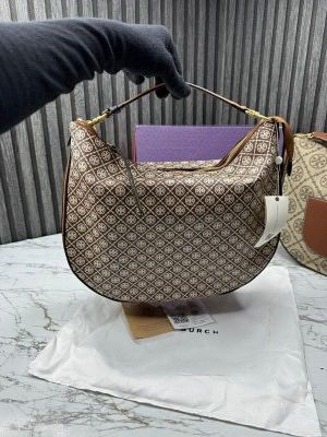 TOR_Y BURCH BRITTEN SATCHEL WITH OG BOX AND DUST BAG (SMALL MONO) (S14) DAMAGE BOX