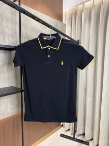RALPH LAURE_N POLO BLACK PREMIUM FRONT EMBORSSED POLO
