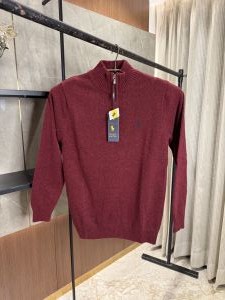 RALPH LAURE_N POLO KNITTED MAROON PREMIUM NECK PULLOVER