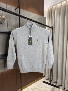 RALPH LAURE_N POLO KNITTED GREY PREMIUM NECK PULLOVER