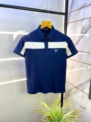 Fred Perry Blue Polo Premium Collar Neck T-shirt F3052-BU
