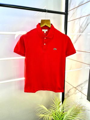Lacost e Red Polo Premium Collar Neck T-shirt F2697-RE