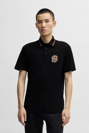 Hug_o Boss Monogram Embroidered Premium Polo T-shirt (DN 550)