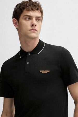 Hug_o Boss x Aston Martin Logo Patched Premium Polo T-shirt