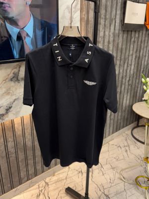 HACKETT.ASTON.MARTIN.IMPORTED.MATTY.COTTON.LYCRA.FABRIC.FRONT.LOGO.PRINTED.POLO.COLLAR.DESIGN.PREMIUM.TSHIRT.MR166