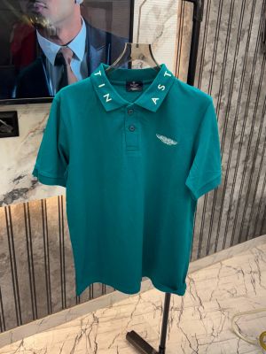 HACKETT.ASTON.MARTIN.IMPORTED.MATTY.COTTON.LYCRA.FABRIC.FRONT.LOGO.PRINTED.POLO.COLLAR.DESIGN.PREMIUM.TSHIRT.MR166