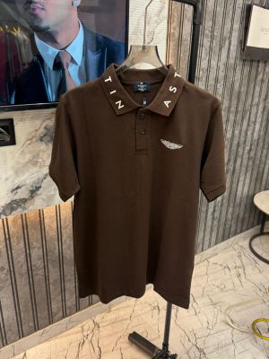 HACKETT.ASTON.MARTIN.IMPORTED.MATTY.COTTON.LYCRA.FABRIC.FRONT.LOGO.PRINTED.POLO.COLLAR.DESIGN.PREMIUM.TSHIRT.MR166