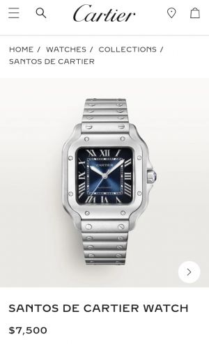 Cartie_r Santos Automatic silver blue