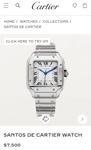 Cartie_r Santos Automatic Silver-White