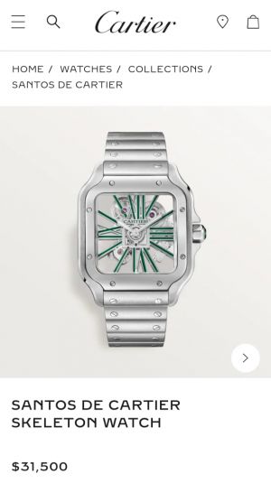 Cartie_r Santos Skeleton Battery silver green